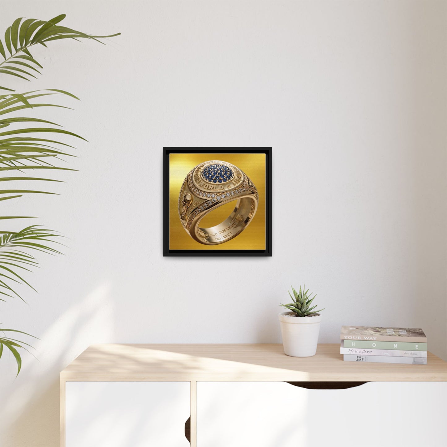 2026 Football Victory Ring Framed Canvas