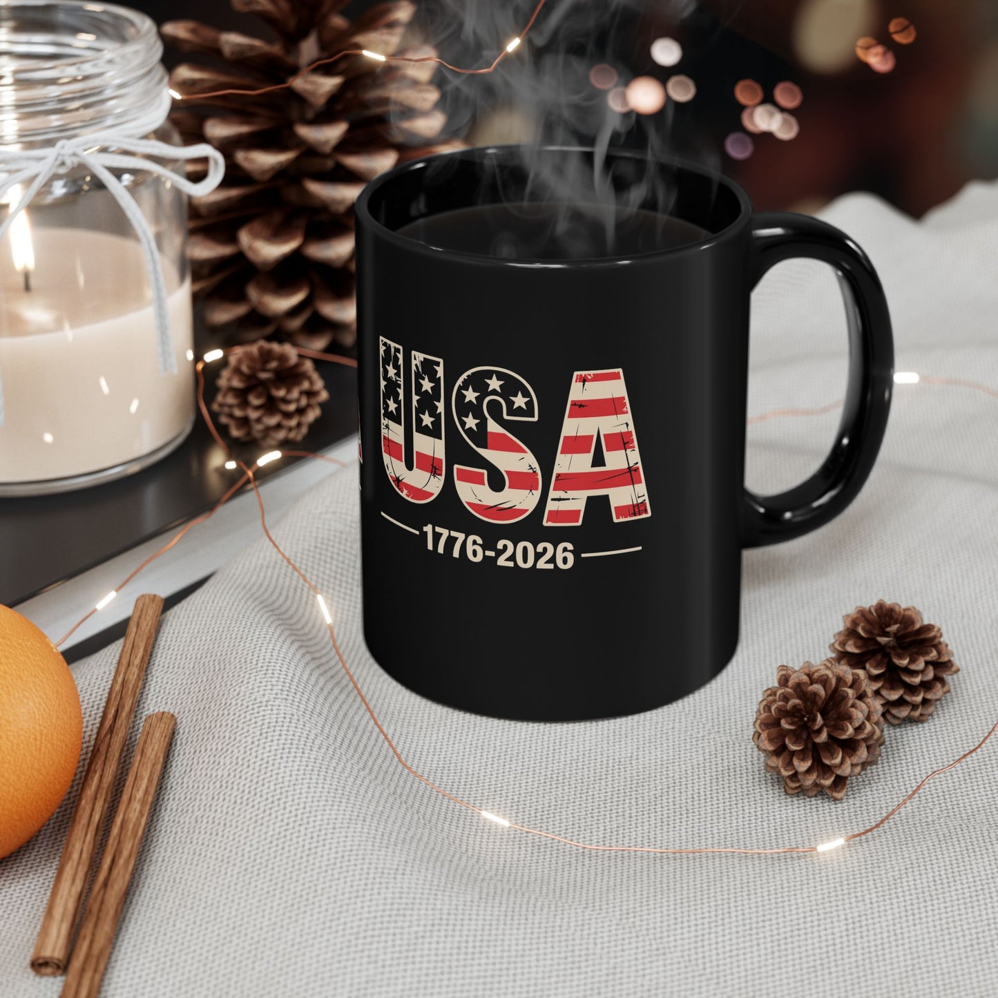 USA 1776-2026 Vintage Flag Mug