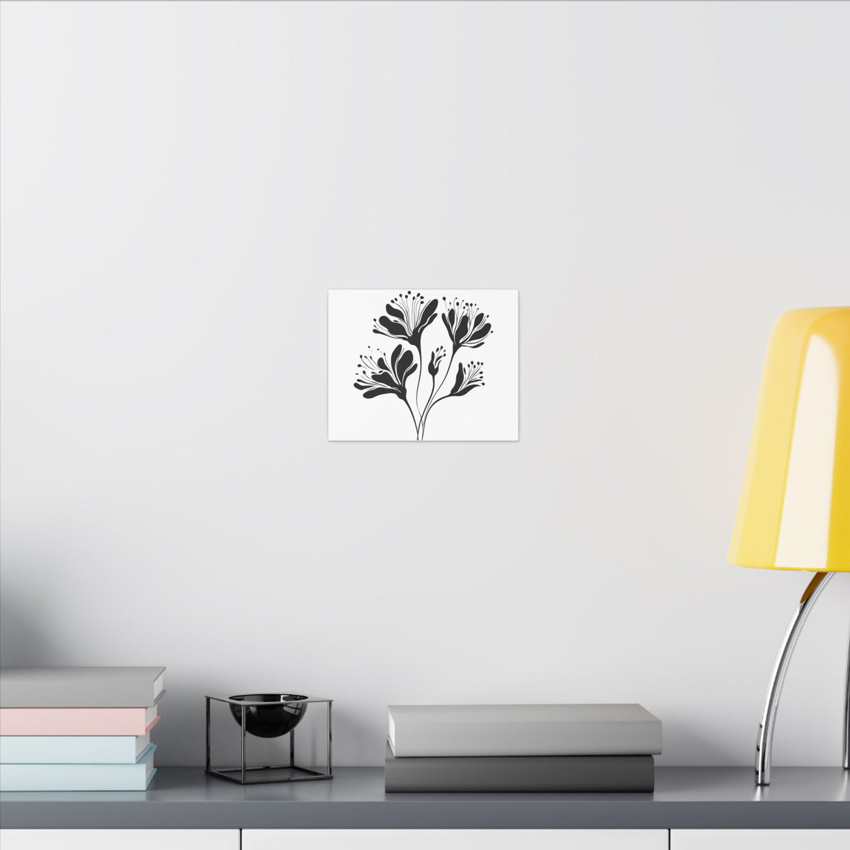 Minimal Black Botanical Canvas Print
