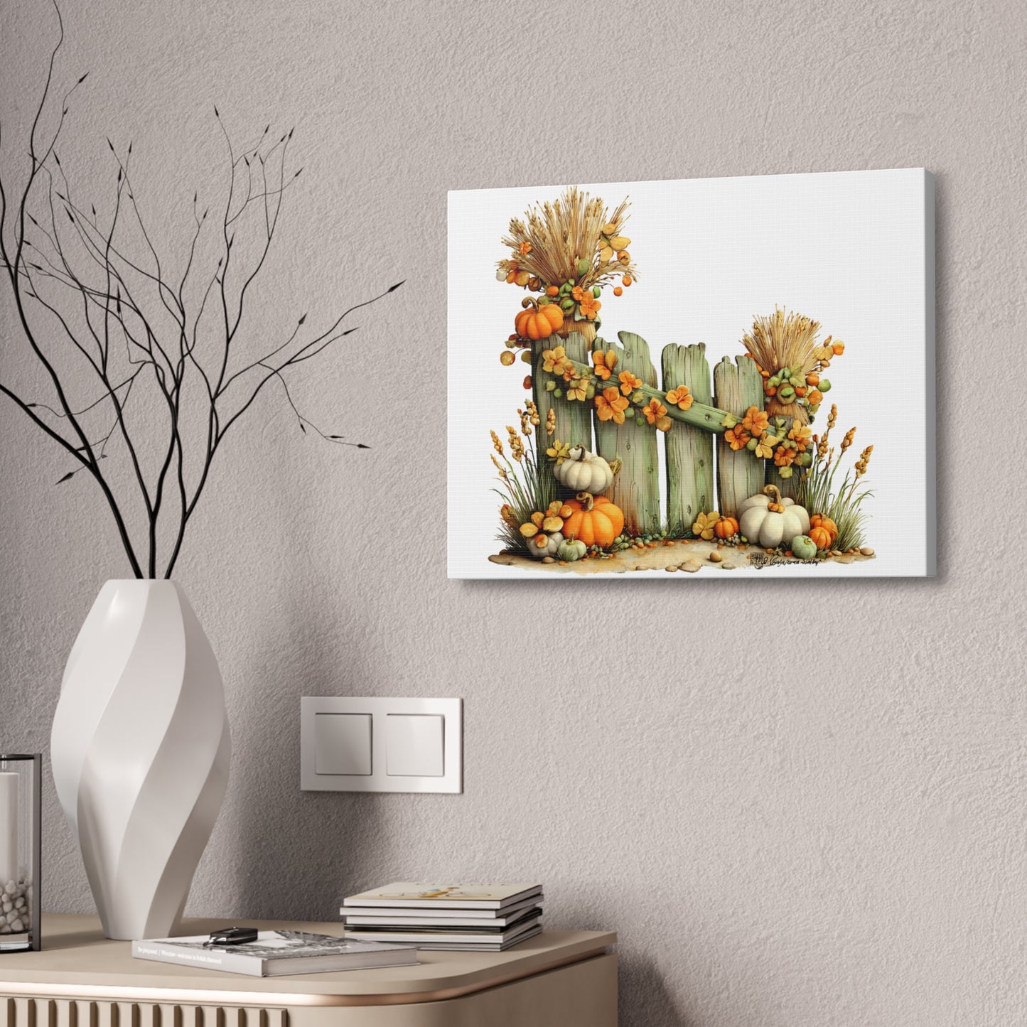 Autumn Cactus Harvest Canvas Wall Art