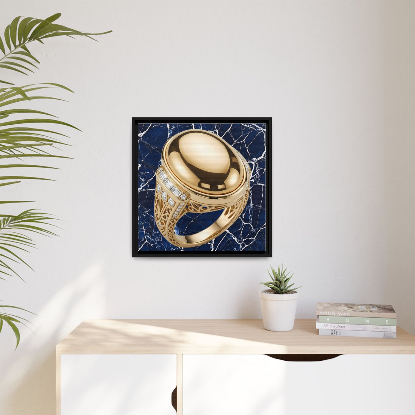 Gilded Cabochon Cobalt Canvas