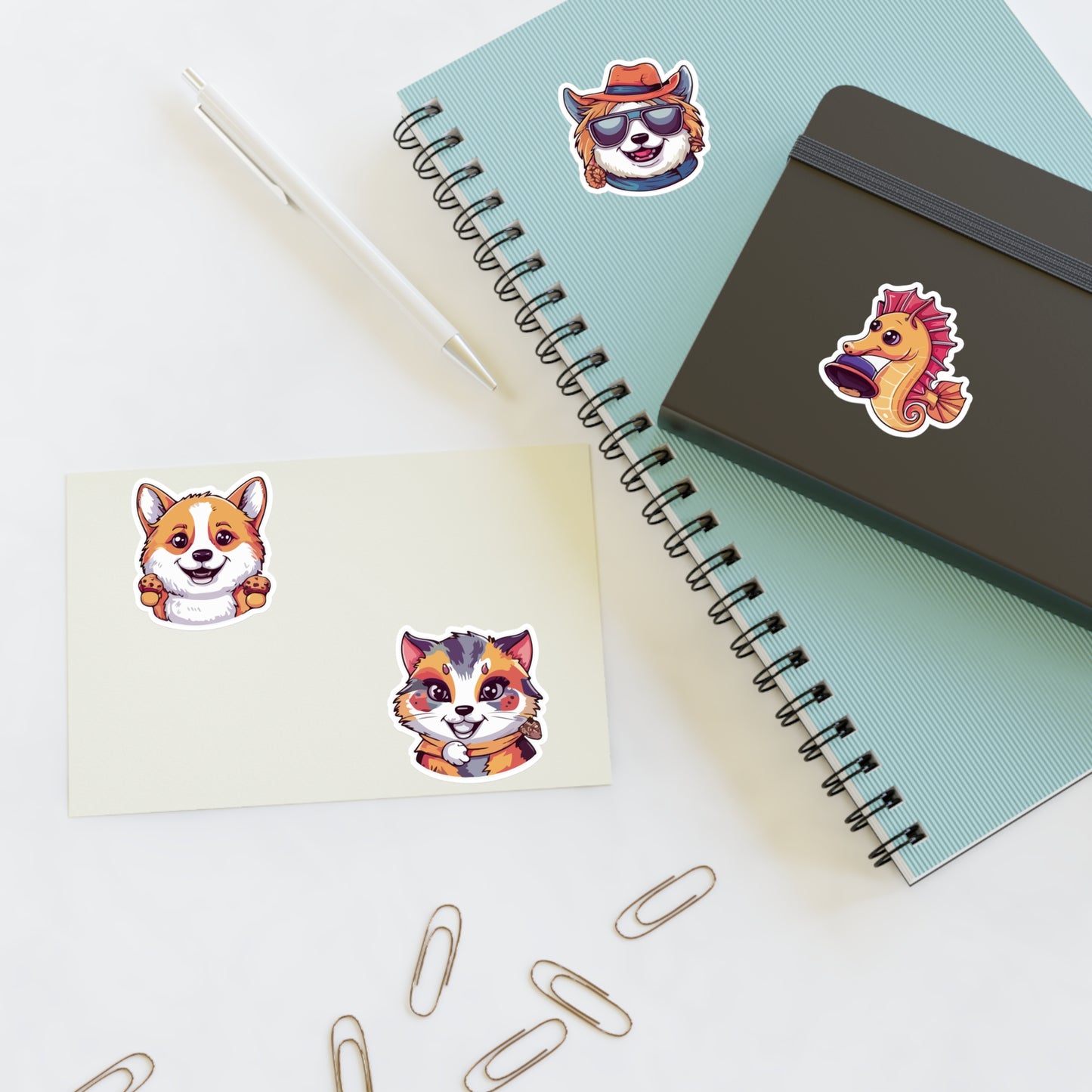 Cartoon Animal Friends Sticker Sheet