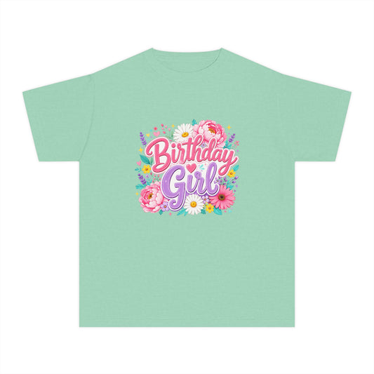 Birthday Girl Floral Youth T-Shirt