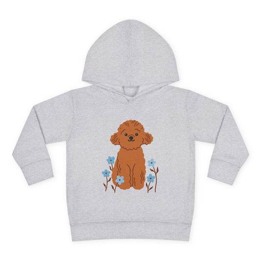 Curly Puppy and Wildflowers Toddler Hoodie