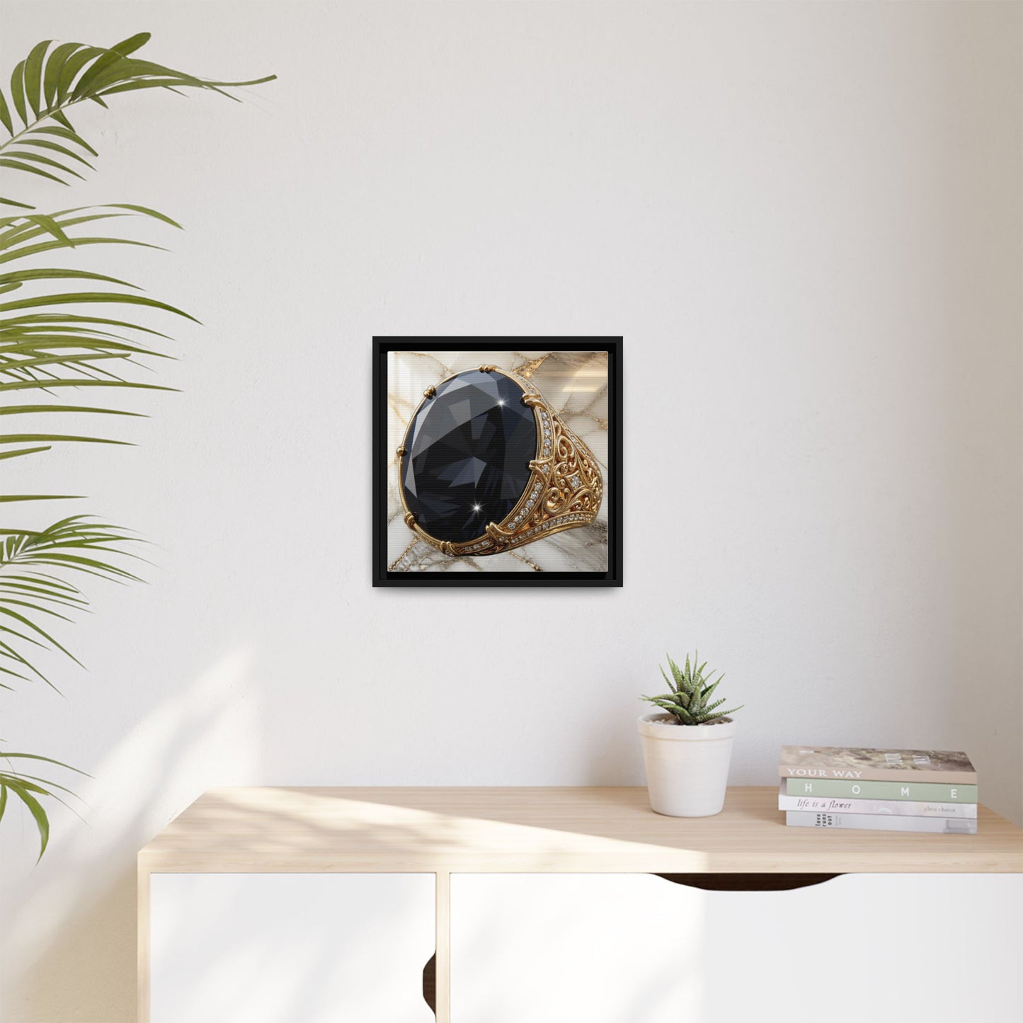 Black Diamond Marble Poise Canvas