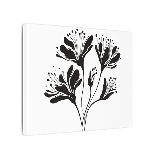 Minimal Black Botanical Canvas Print
