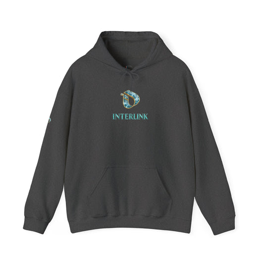 Aquamarine Crest Interlink Men’s Pullover Hoodie