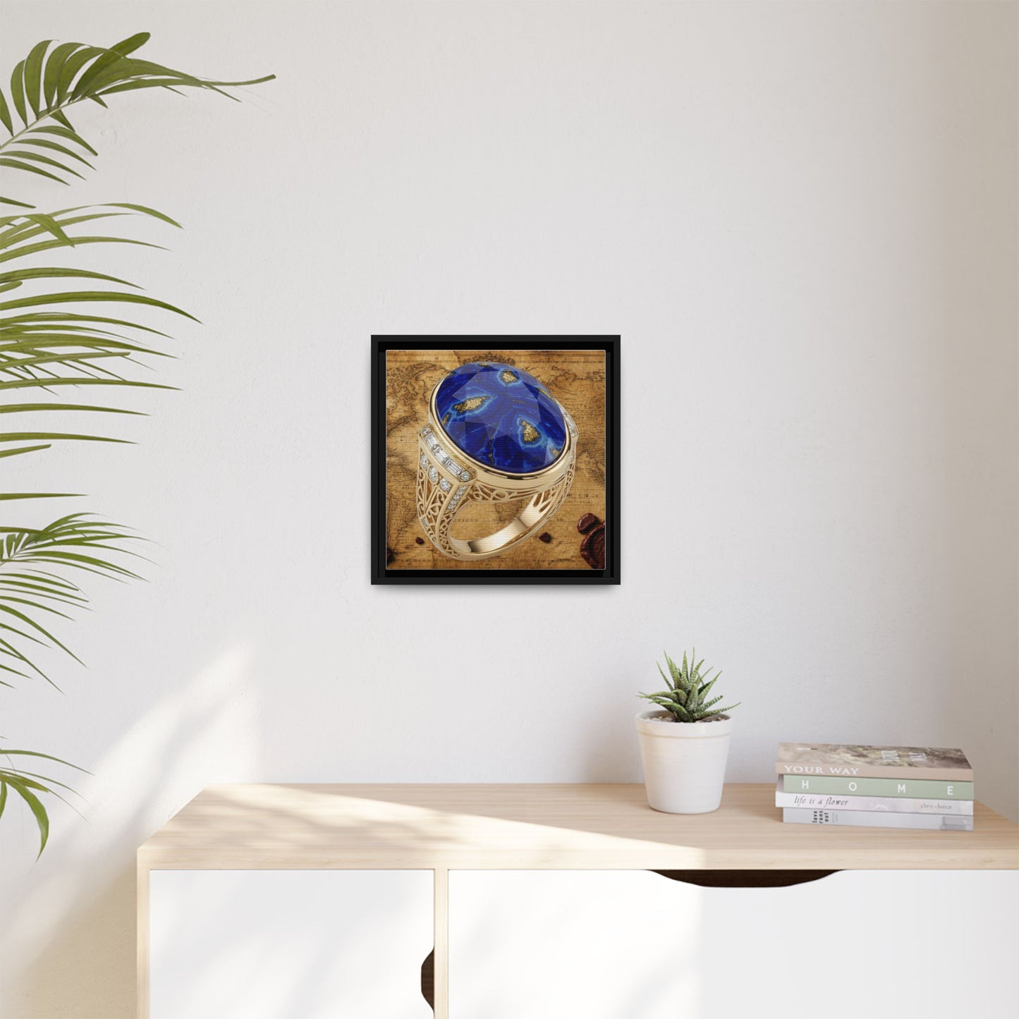 Lapis Lazuli Statement Ring Framed Canvas