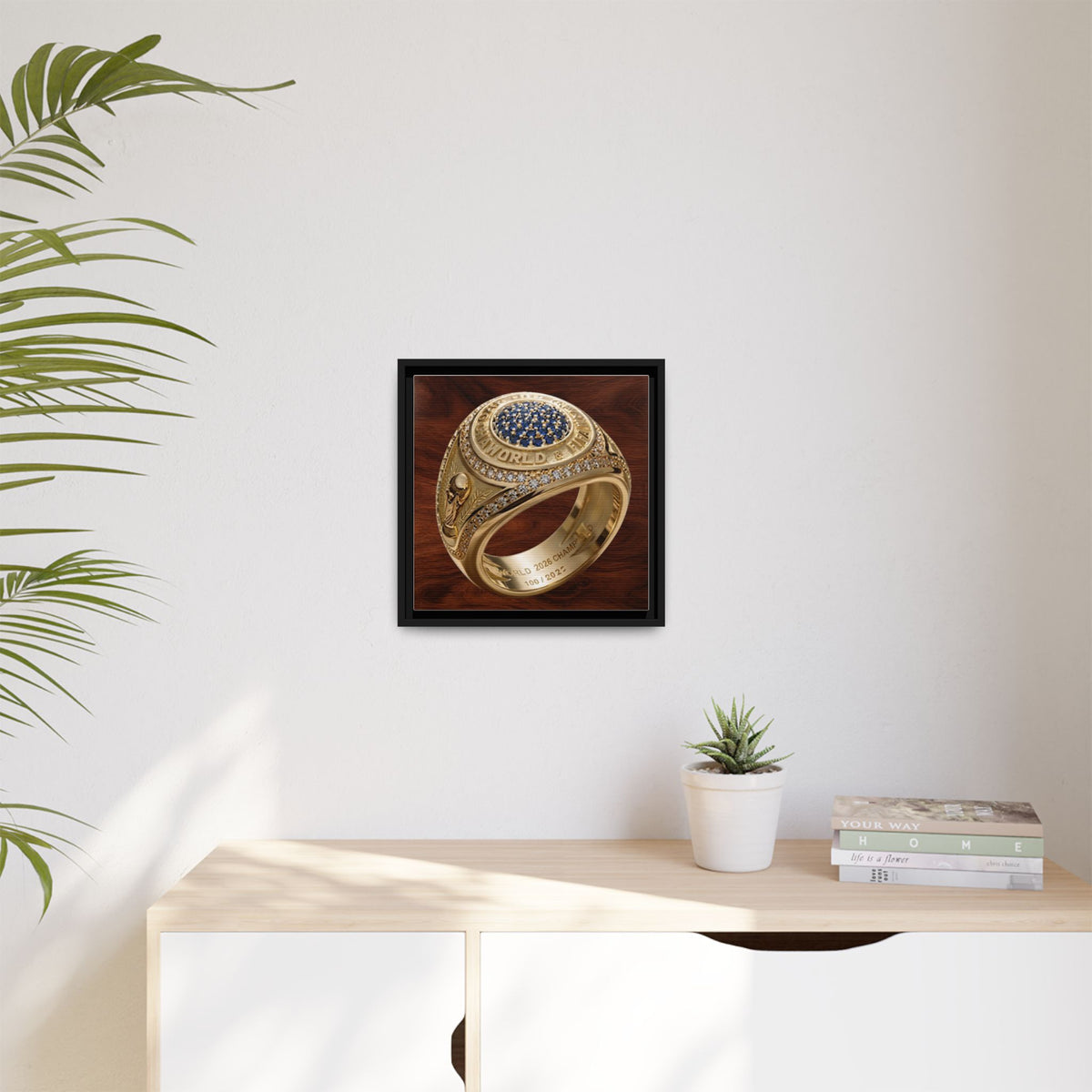 Rosewood 2026 World Football Champion Ring Framed Canvas