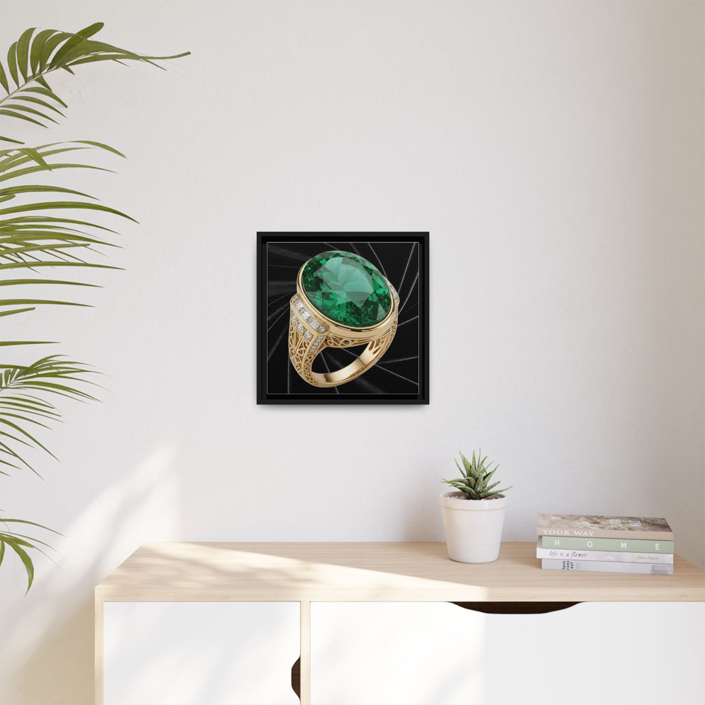 Noir Emerald Jewel Canvas
