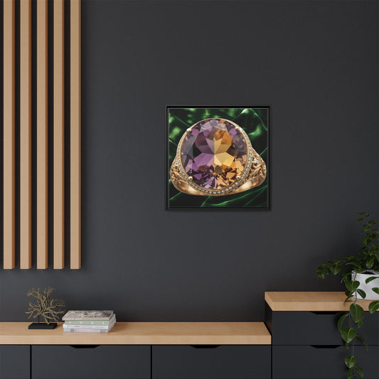 Ametrine Duet in Goldwork Framed Canvas