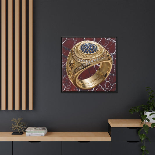 2026 World Football Ring Fractured Marble Framed Canvas