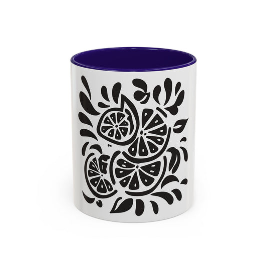 Monochrome Citrus Accent Mug