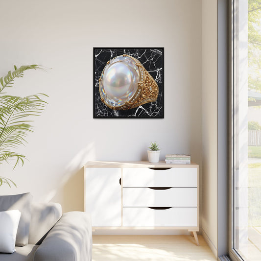 Pearlescent Marble Ring Wall Canvas