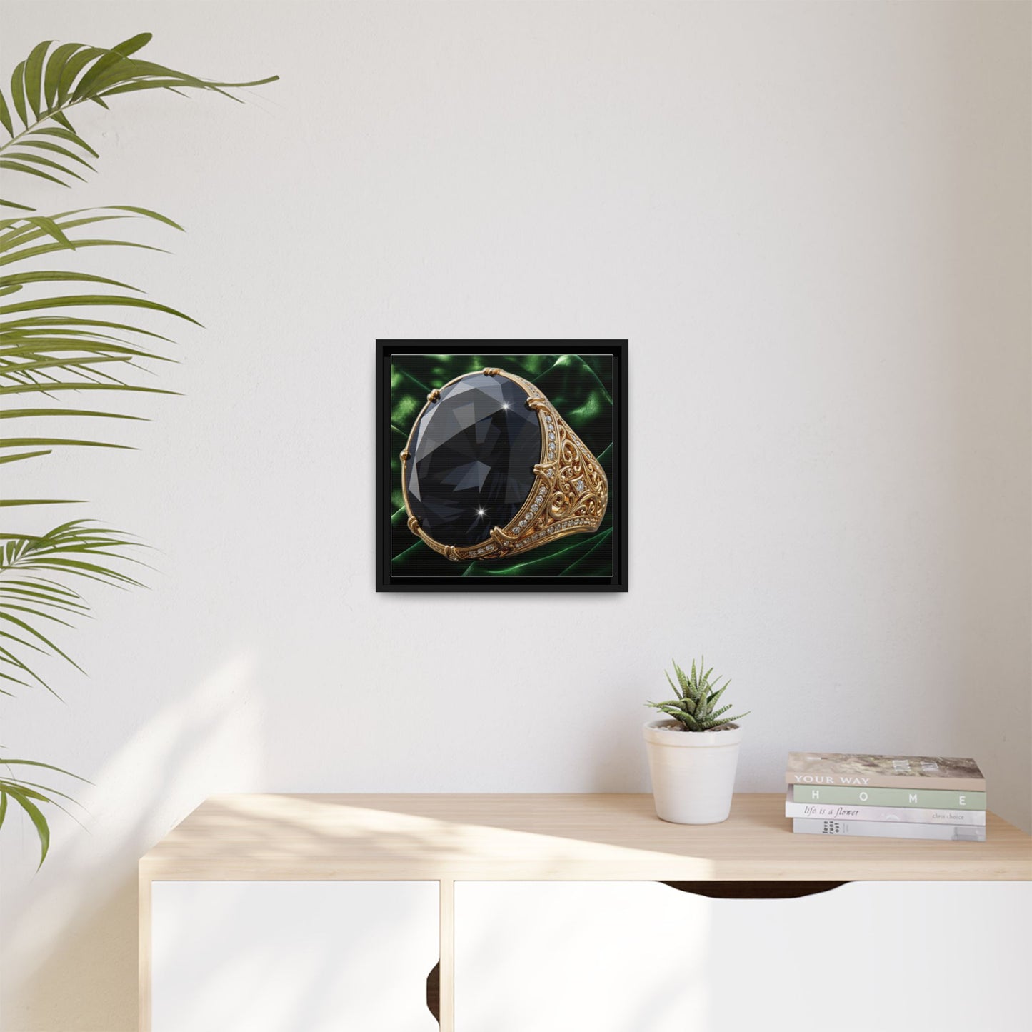 Black Diamond Emerald Velvet Canvas