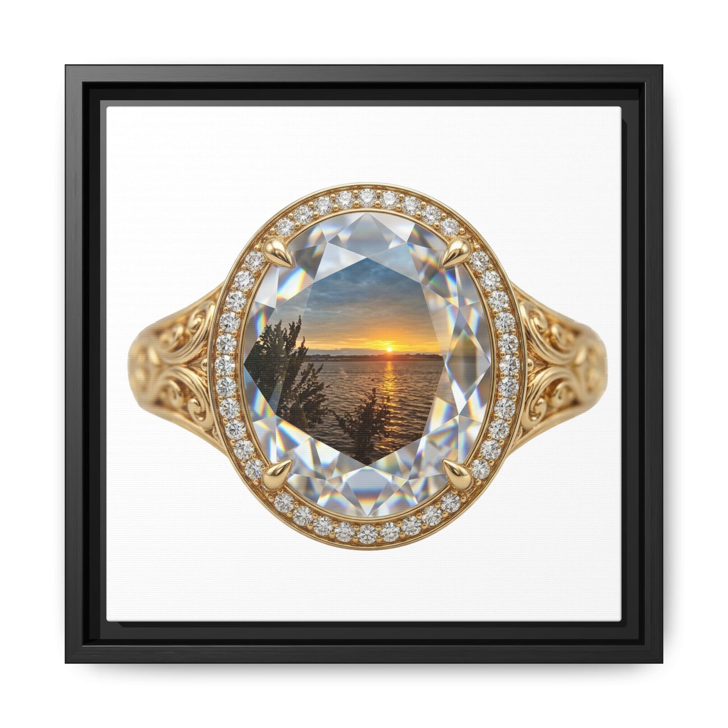 Mountain Lake Sunset Signet Canvas