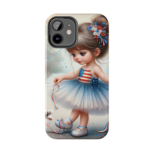 Little Patriot Girl Tough Phone Case