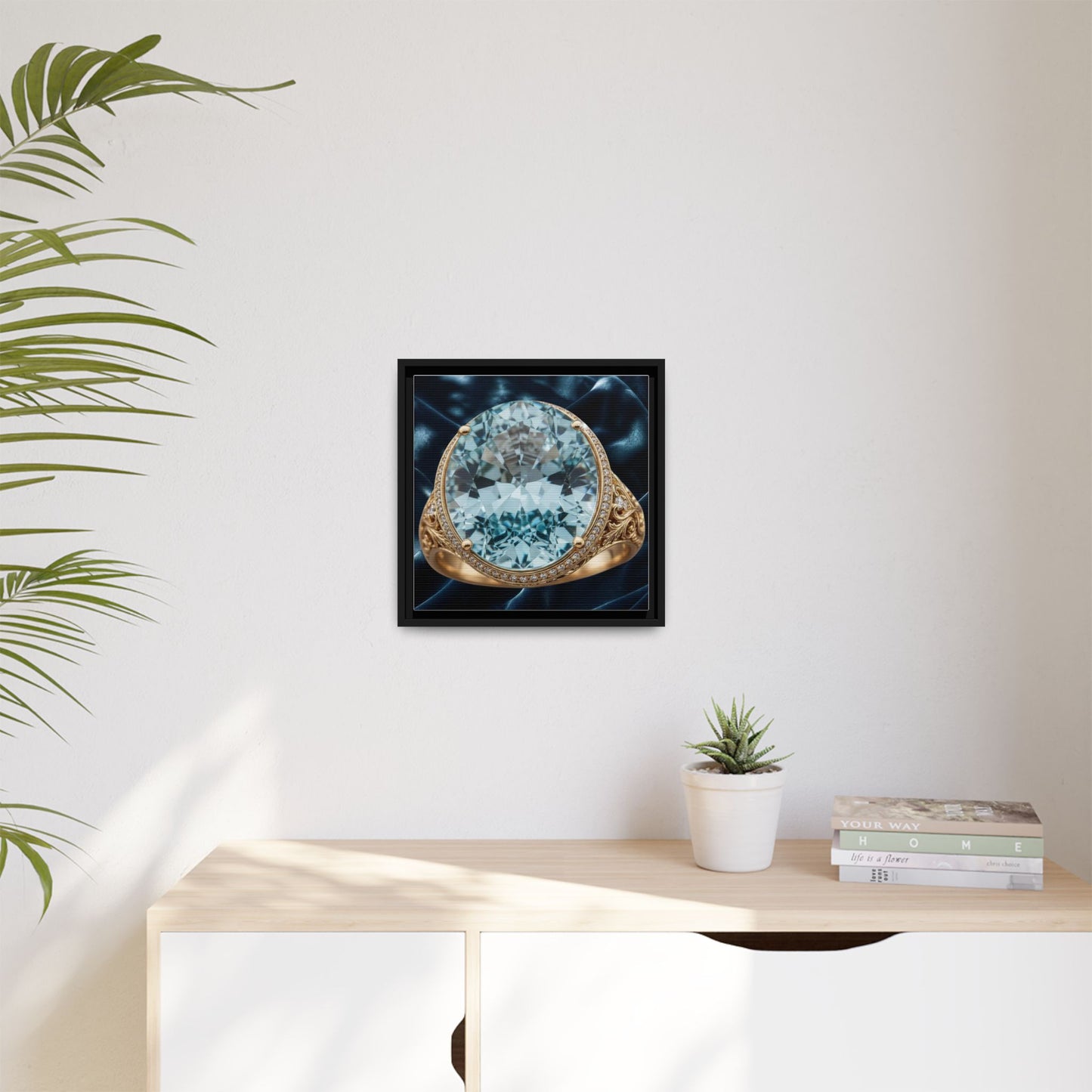 Radiant Aquamarine Ring Canvas