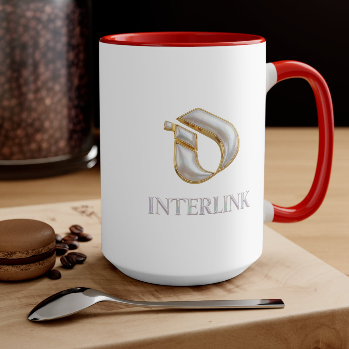 Pearl Glow Interlink Color Accent Ceramic Mug
