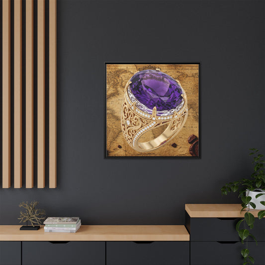 Ornate Amethyst Ring Framed Canvas
