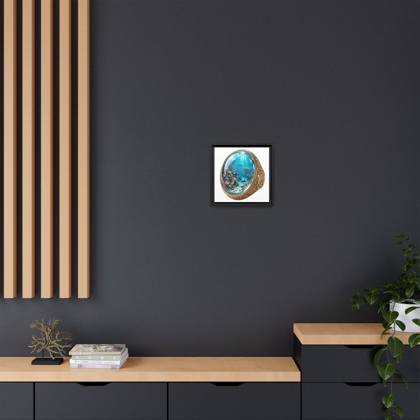Coral Locket Framed Art