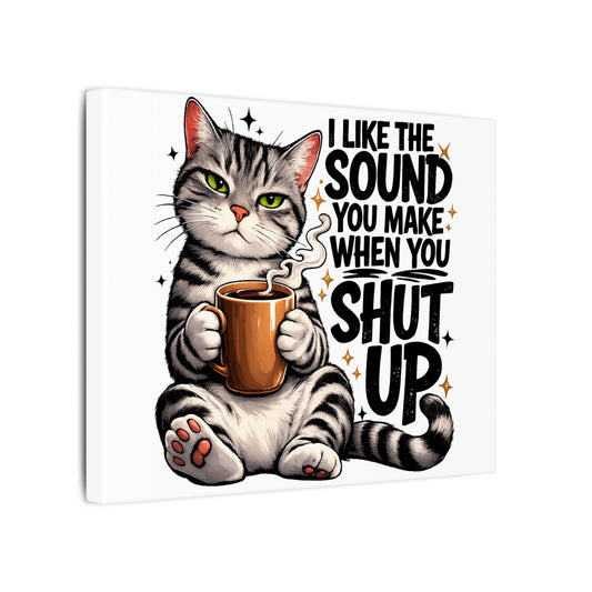 Funny Cat Coffee Canvas Print