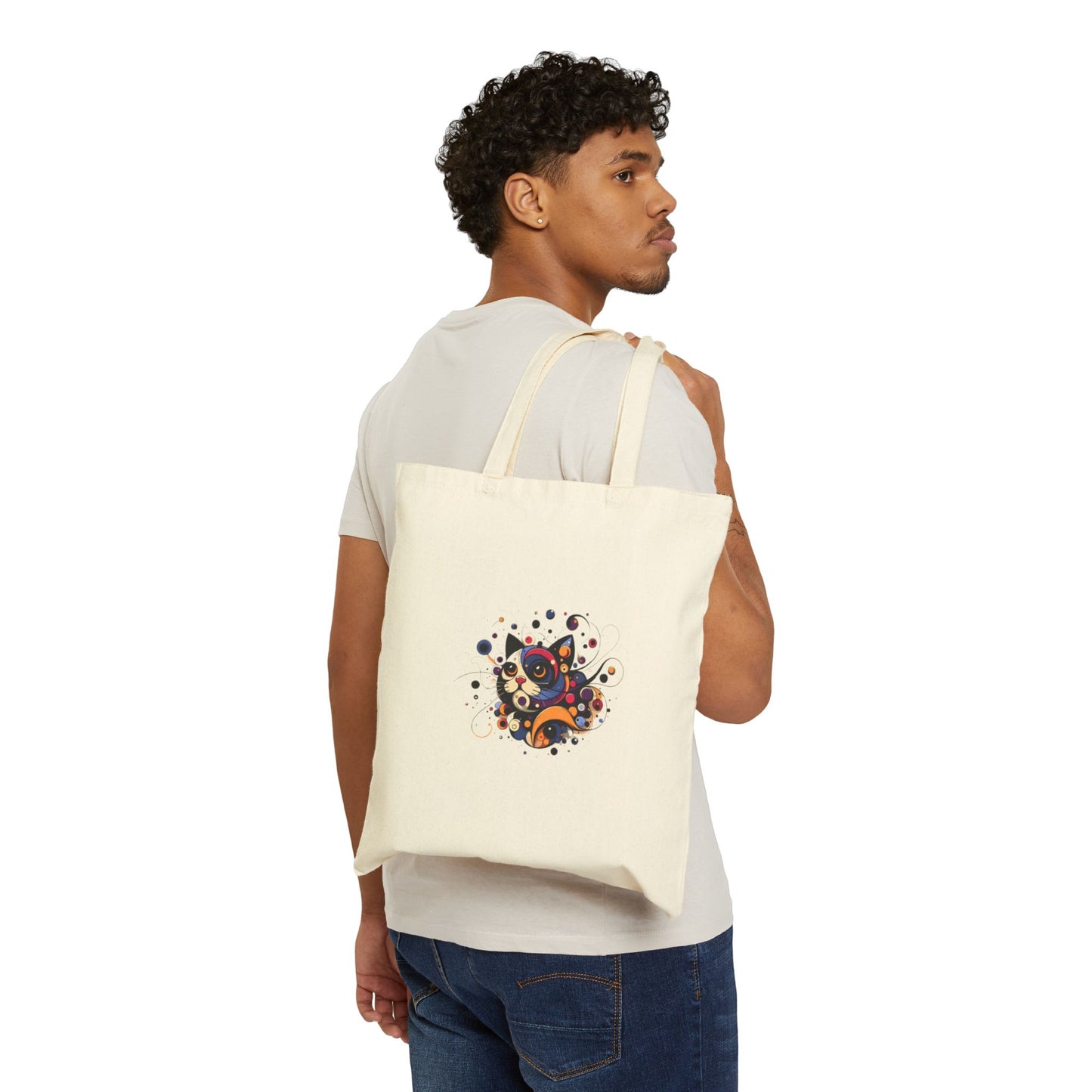 Abstract Cat Splash Cotton Tote Bag