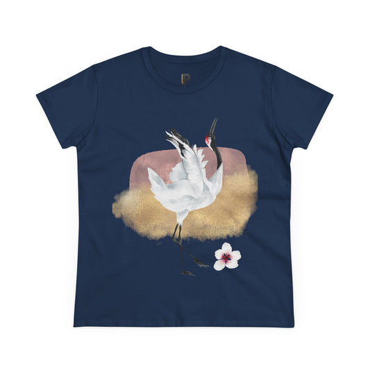 Dancing Red-Crowned Crane Watercolor Women’s Tee