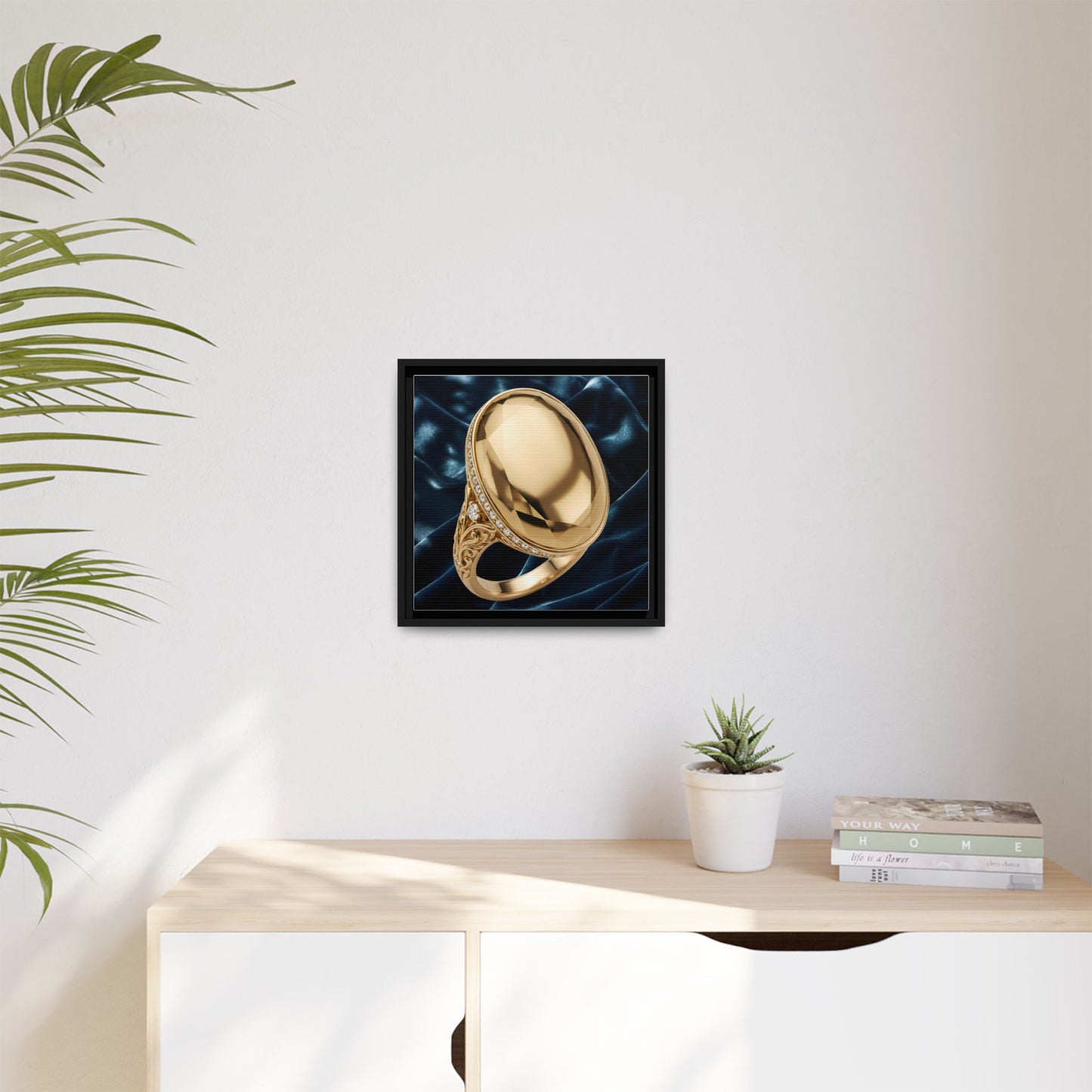 Faceted Gold Sovereign Ring Canvas