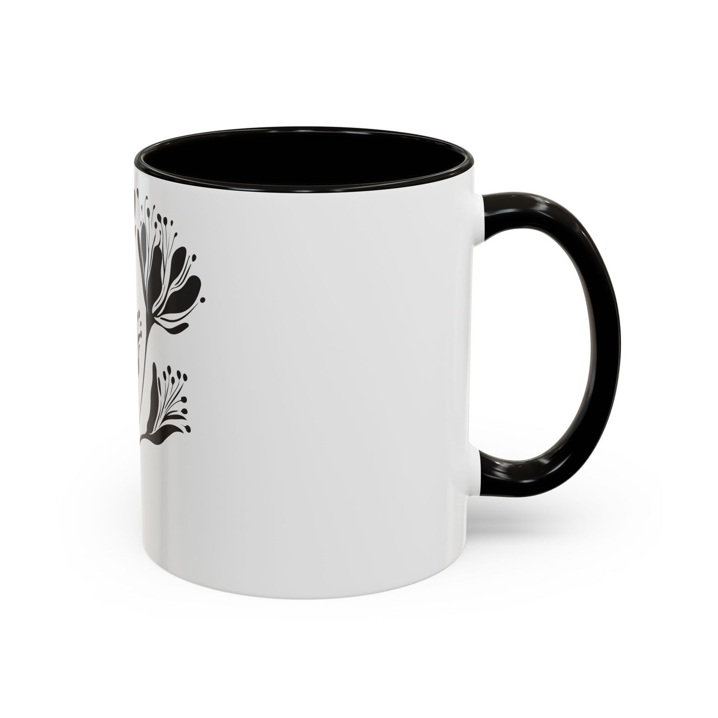 Monochrome Botanical Accent Mug