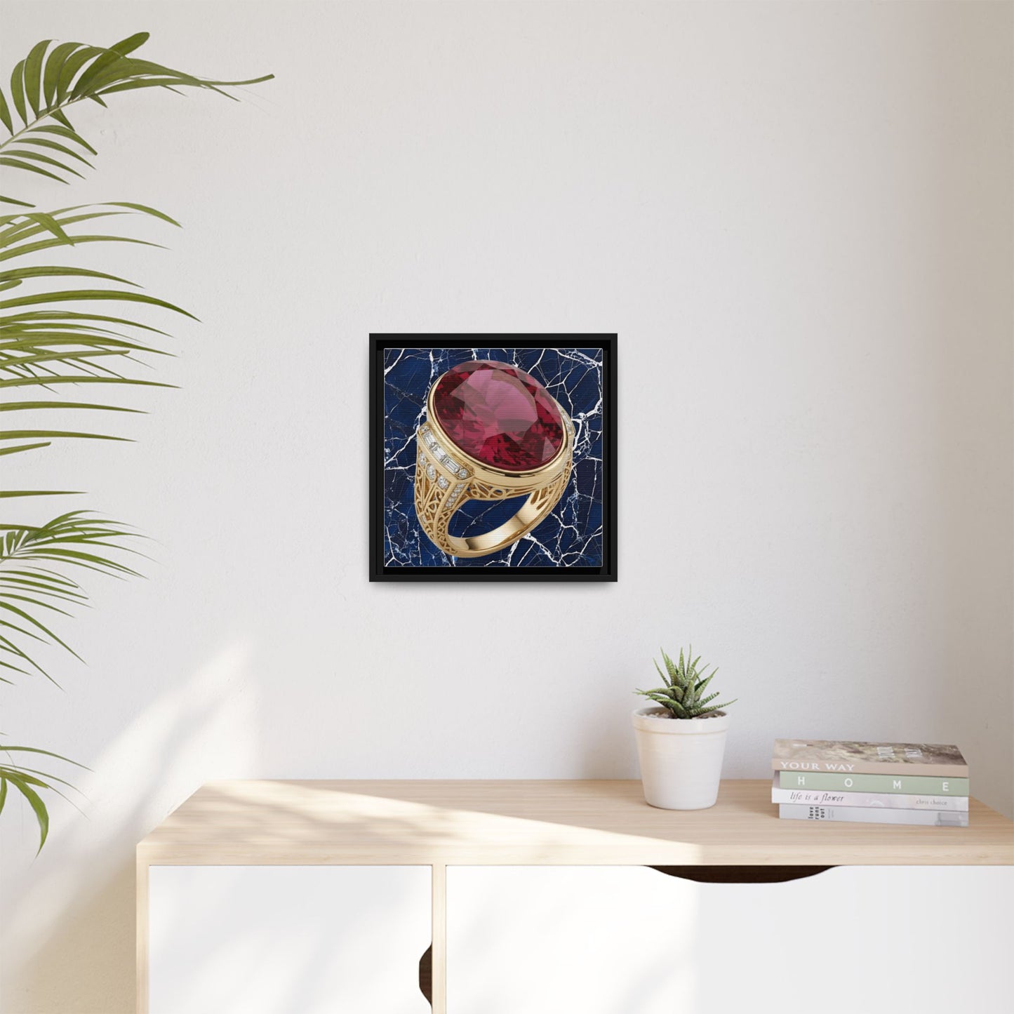 Midnight Ruby Marble Canvas