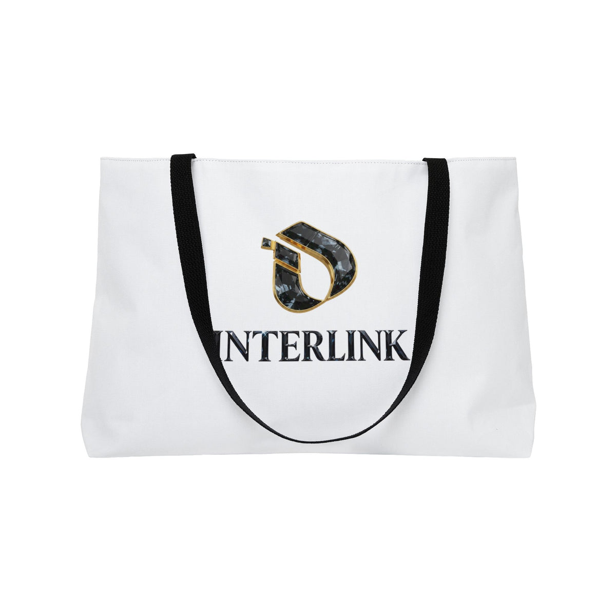 Black Diamond Facet Interlink T-Bottom Tote Bag