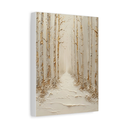 Ivory Birch Path Canvas
