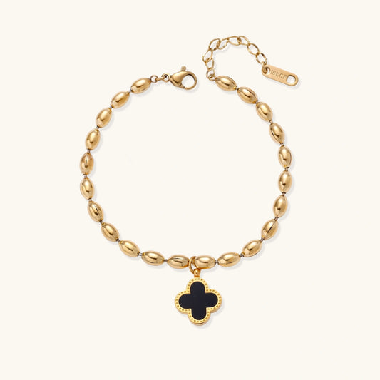 Reversible Lucky Clover Beaded Bracelet