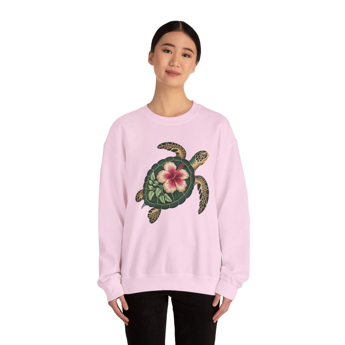Sea Turtle Floral Graphic Women's Crewneck Sweatshirt
