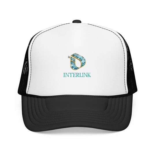 Aquamarine Interlink Laminated Foam Trucker Cap