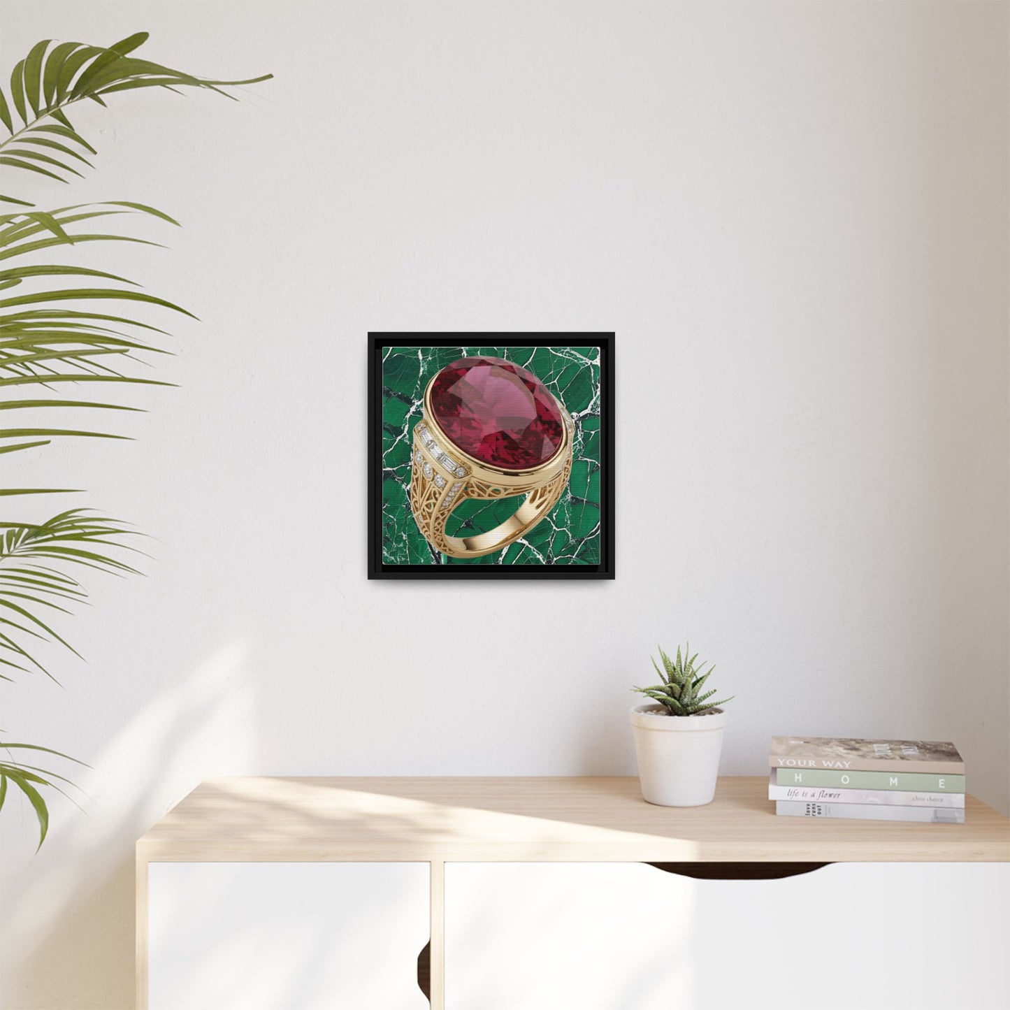 Verdant Ruby Marble Canvas
