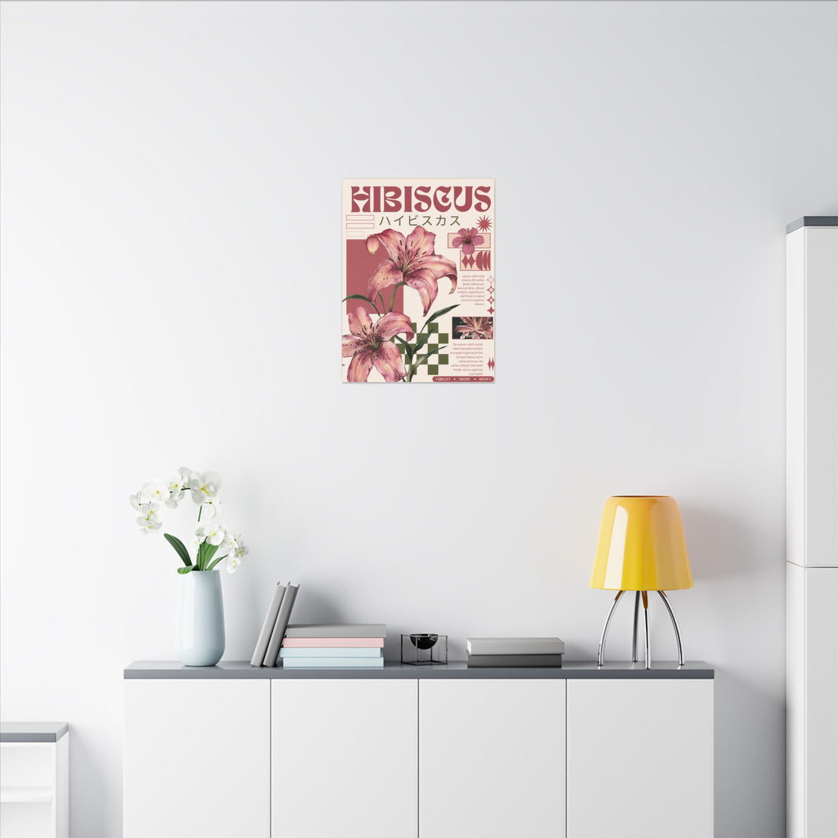 Hibiscus Botanical Matte Canvas Print