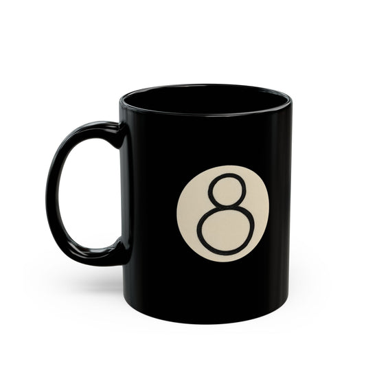 Retro 8 Ball Black Mug