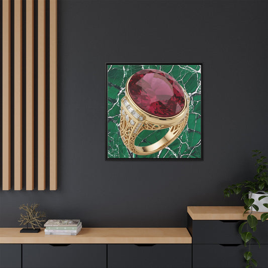Verdant Ruby Marble Canvas