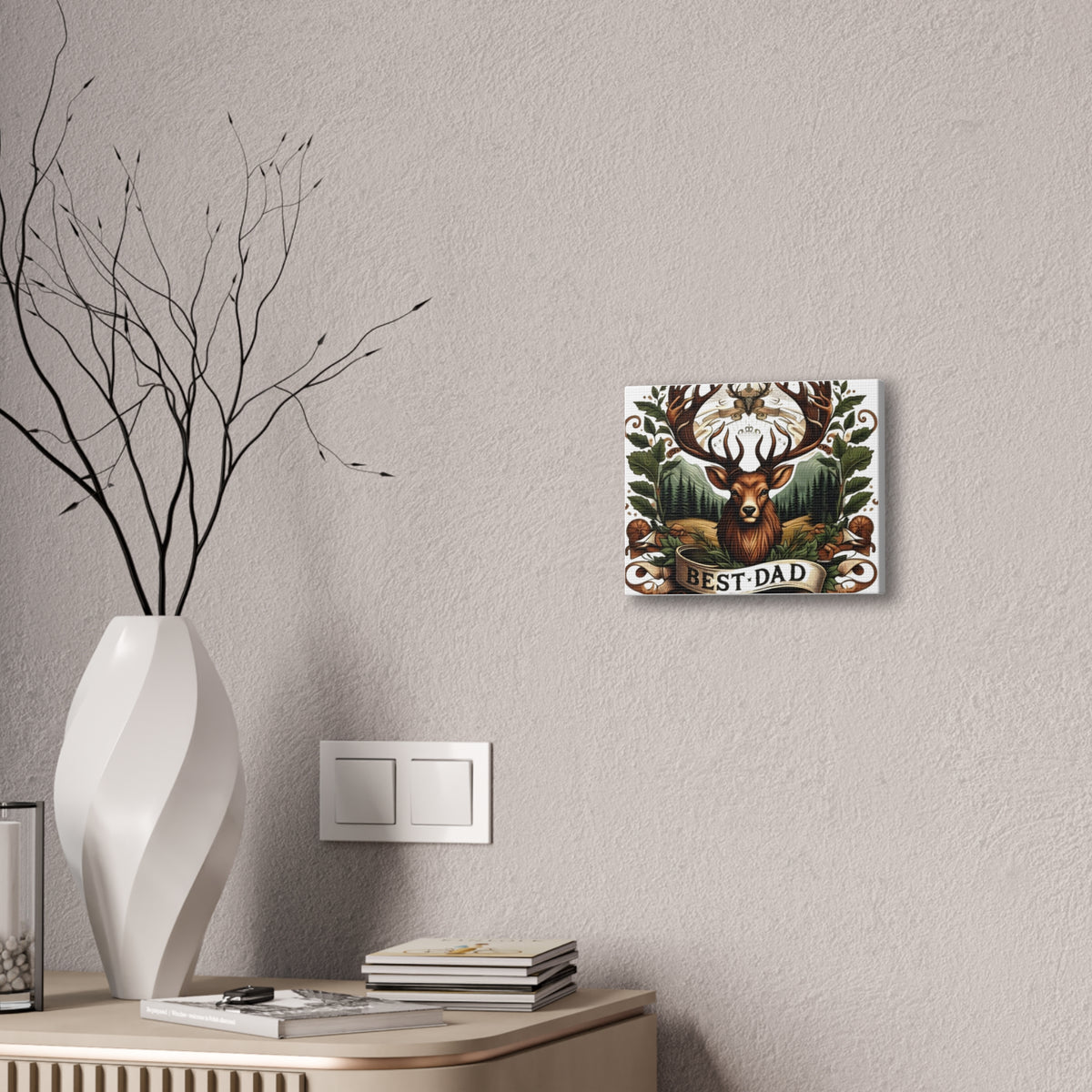 Best Dad Deer Canvas Print