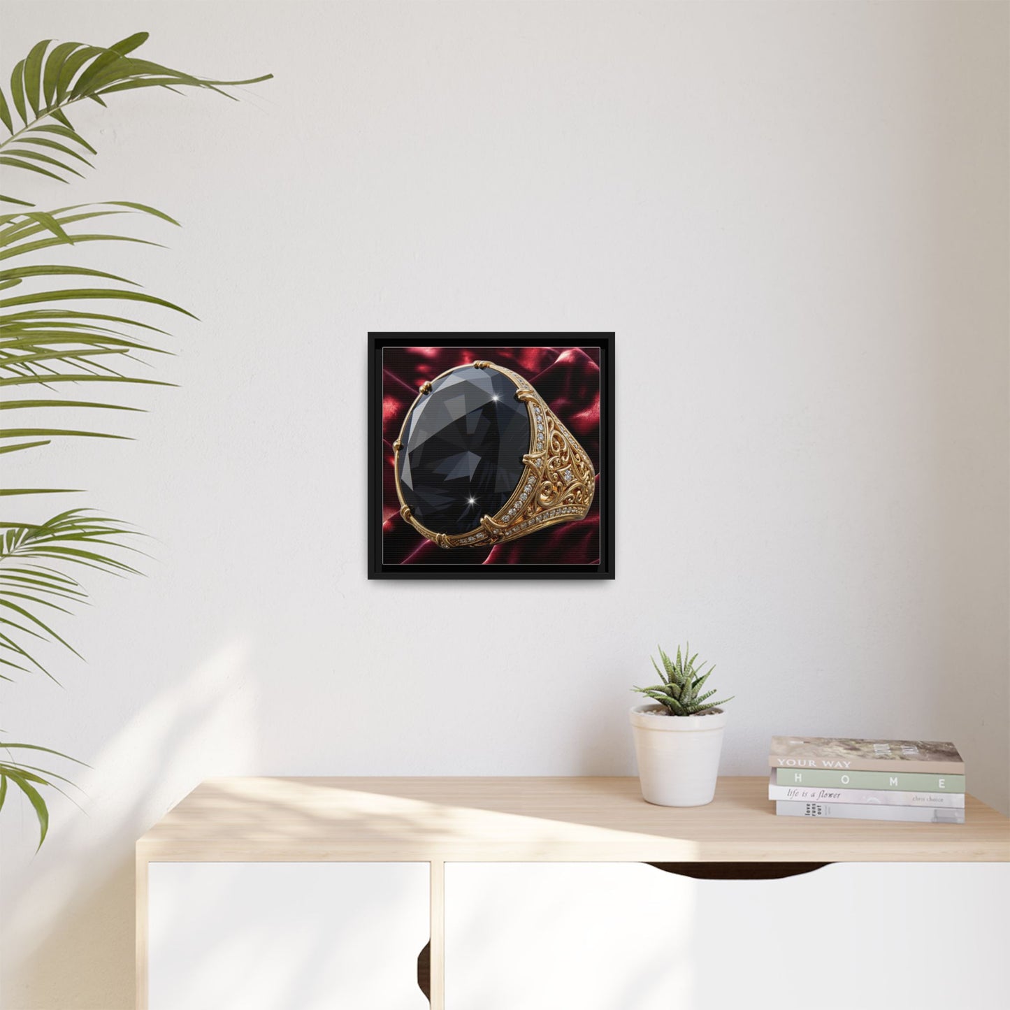 Black Diamond Crimson Satin Canvas