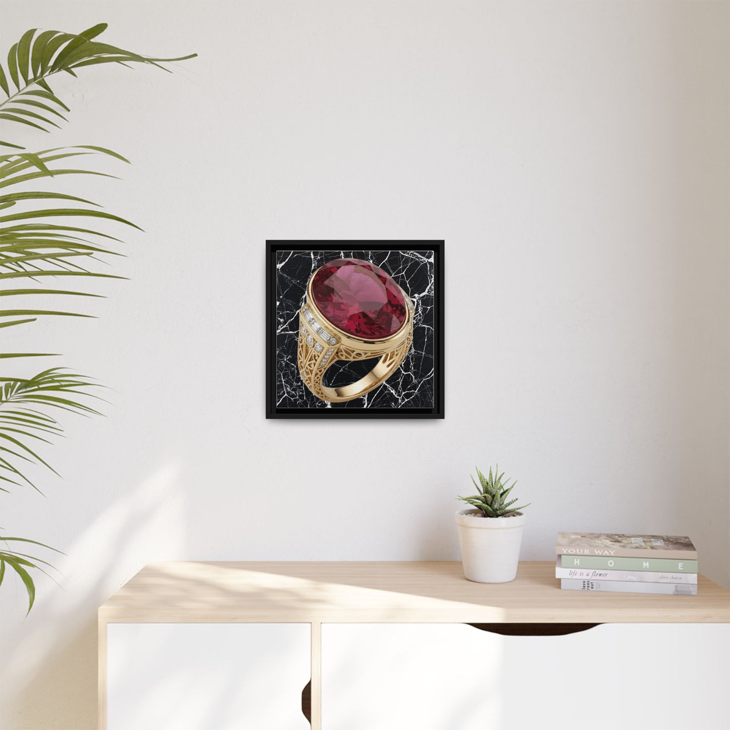 Crimson Marble Canvas