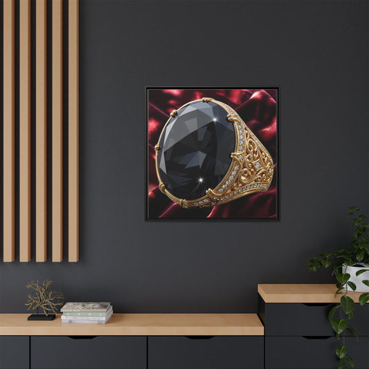 Black Diamond Crimson Satin Canvas
