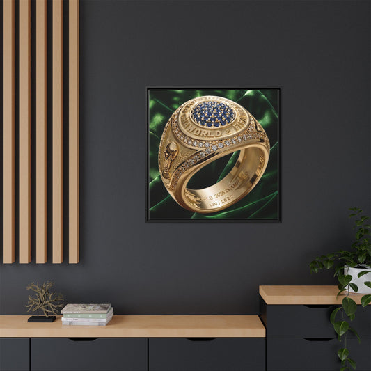 Emerald Velvet 2026 Football Legacy Ring Framed Canvas