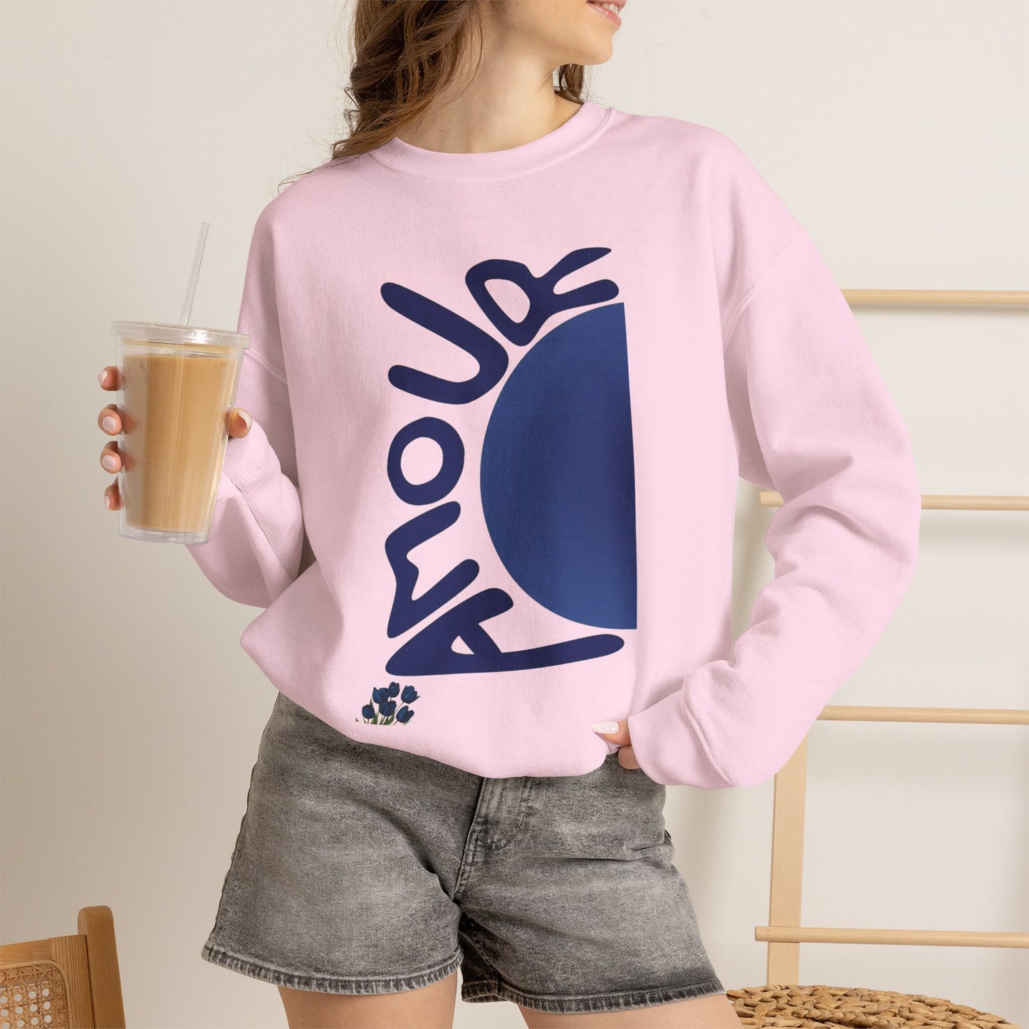Amour Half-Moon Crewneck Sweatshirt