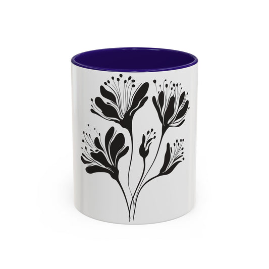 Monochrome Botanical Accent Mug