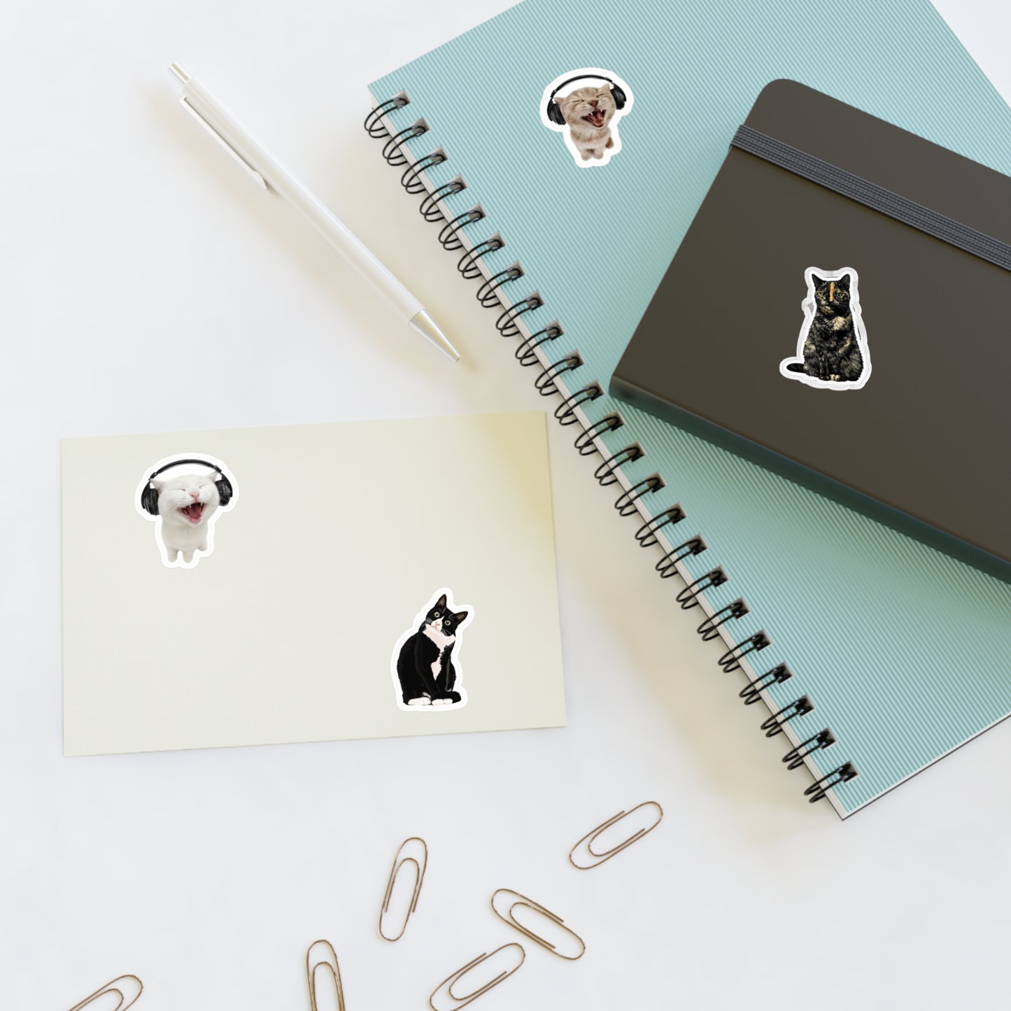 Headphone Cat Sticker Sheet