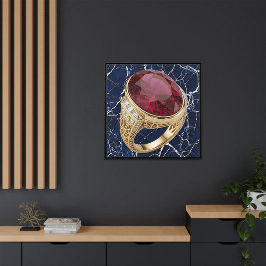 Midnight Ruby Marble Canvas