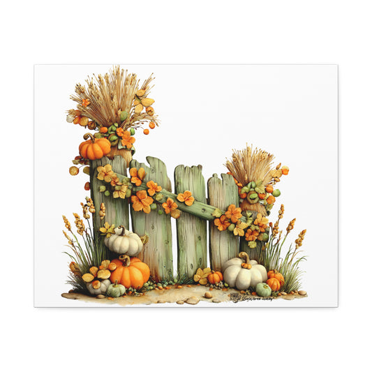 Autumn Cactus Harvest Canvas Wall Art
